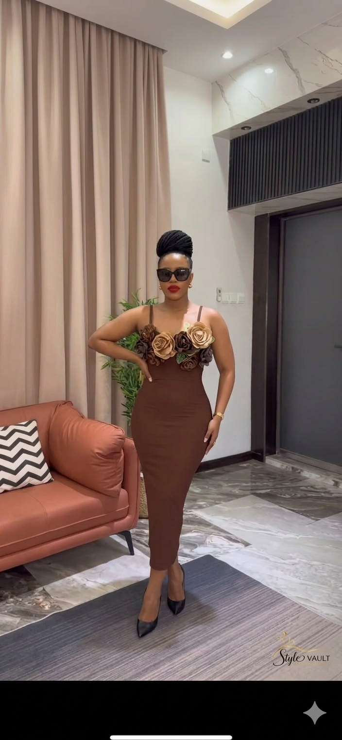 Brown flower ???? maxi dress